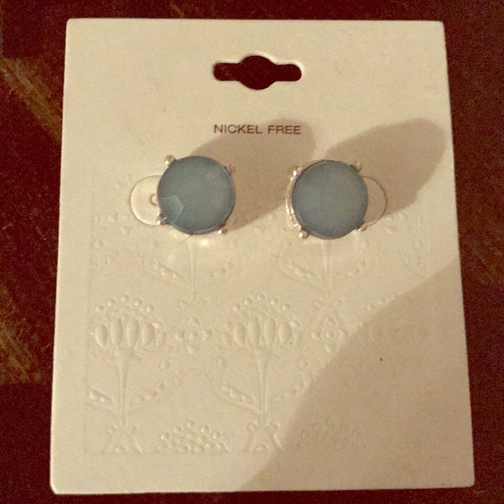 Never worn aqua and silver earrings